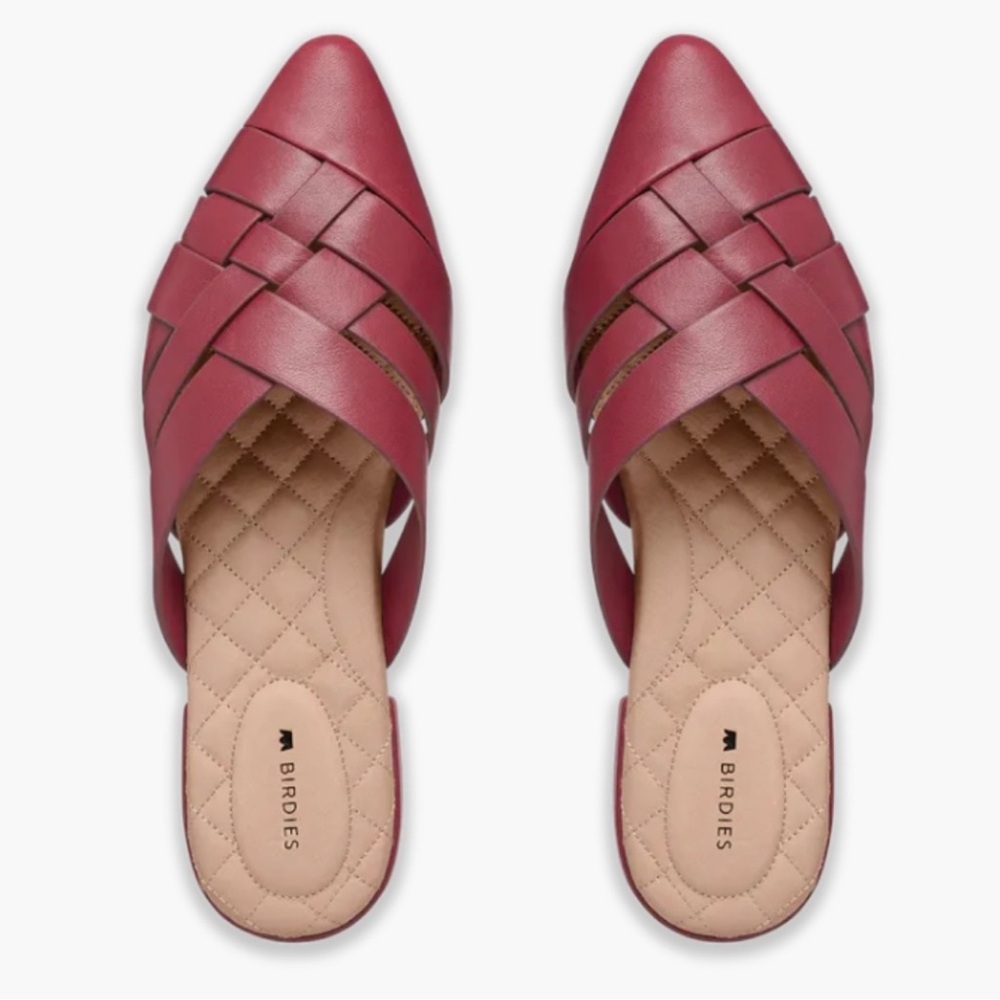 Birdies The Dove Slide Rhubarb Crossed Leather 8.5